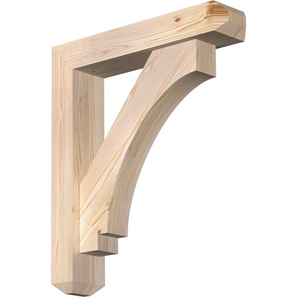 Ekena Millwork Imperial Craftsman Smooth Bracket w/ Offset Brace, Douglas Fir, 5 1/2"W x 26"D x 30"H BKT0604X26X30IMP04SDF - main